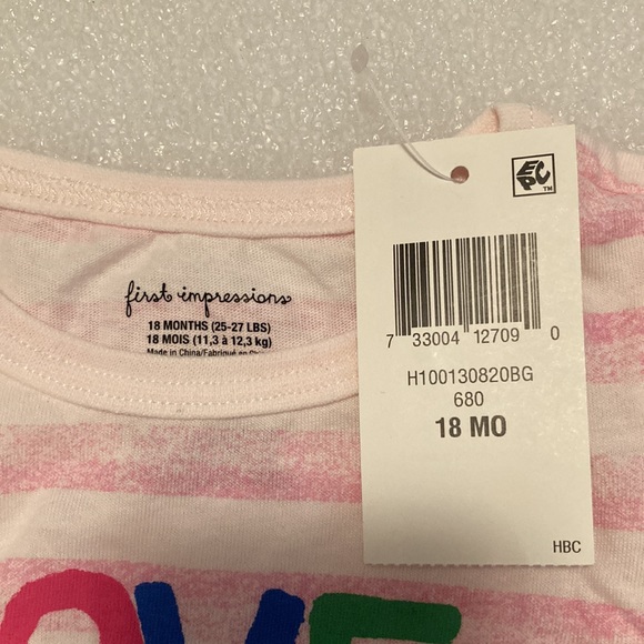 ⭐️ Host Pick ⭐️ 2/$25 ❤️ * NWT - First Impressions Girls Pink Ruffled Tee - 18M - Picture 5 of 8